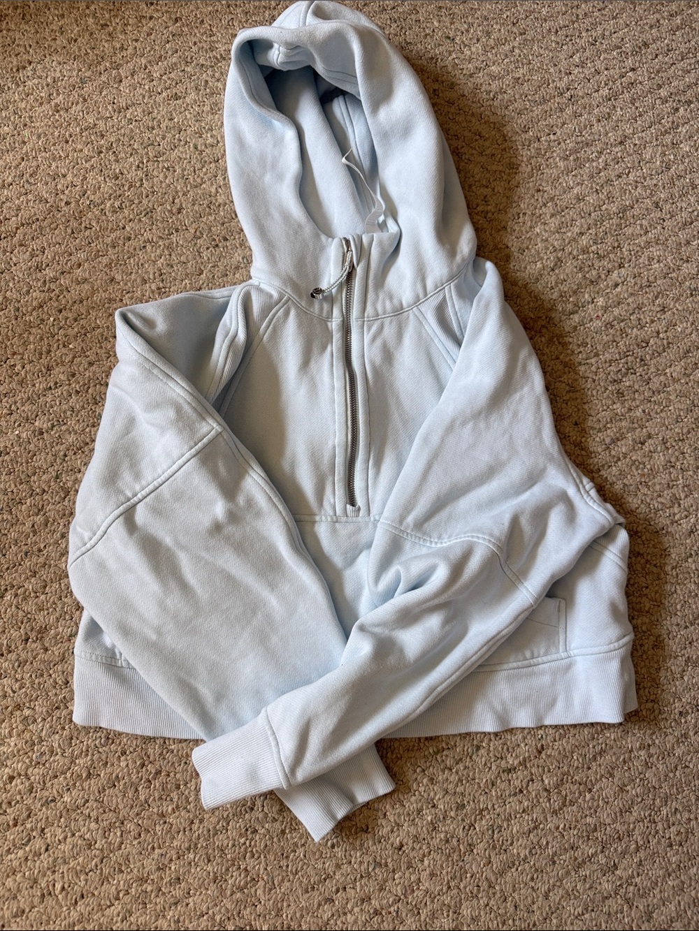 lululemon athletica Pale Blue Half-Zip cropped scuba xs/s